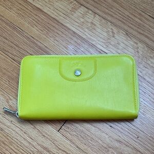 Longchamp Yellow Leather Wallet